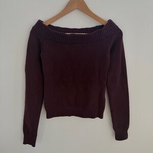 Edikted burgundy off the shoulder sweater